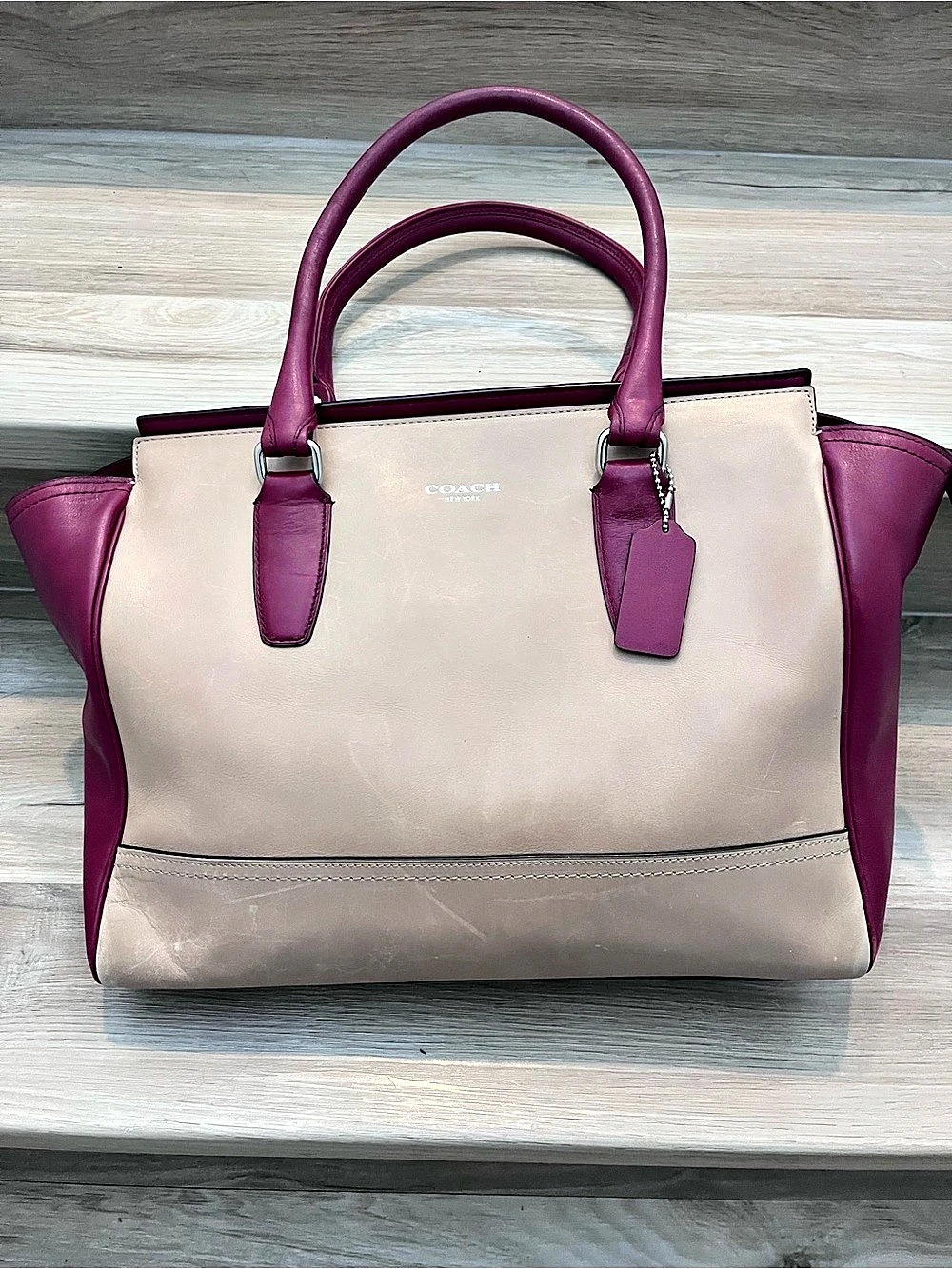 Coach Legacy Leather two tone tote - Picture 2 of 5